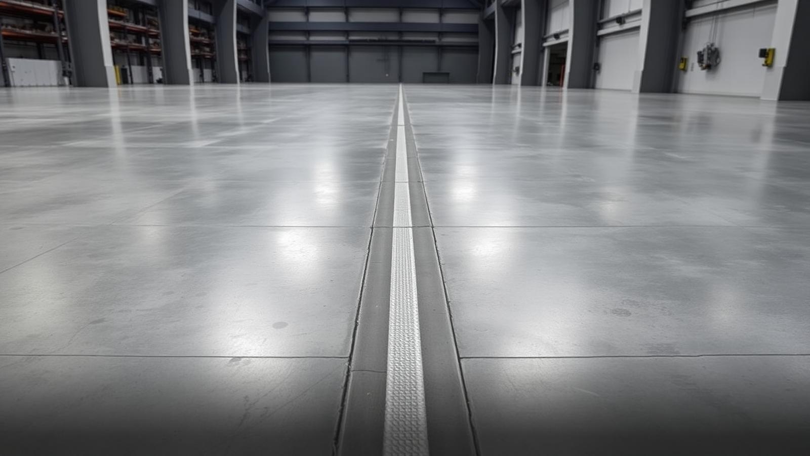 Metal movement joint profile in an industrial concrete floor